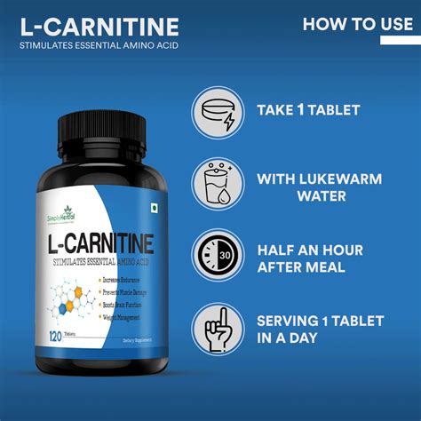 Buy SIMPLY HERBAL L-CARNITINE PRE & POST WORKOUT SUPPLEMENT TABLET ...
