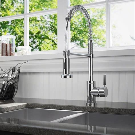 Sir Faucet Chrome Single Handle High-arc Kitchen Faucet with Sprayer in ...