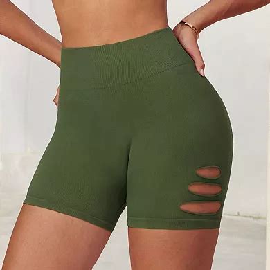 Women's High Waist Cutout Detail Compression Shorts with Seamless Design