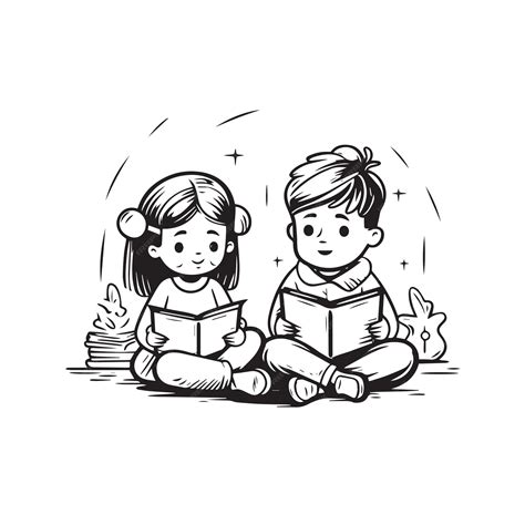 Reading Book Clipart Black And White