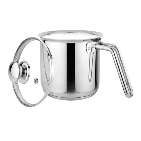 Buy Prabha Stainless Steel Milk Pot with Handle 11cm 1.1 Litre | Milk ...