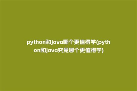 python和java哪个更值得学(python和java究竟哪个更值得学) - 洋葱SEO