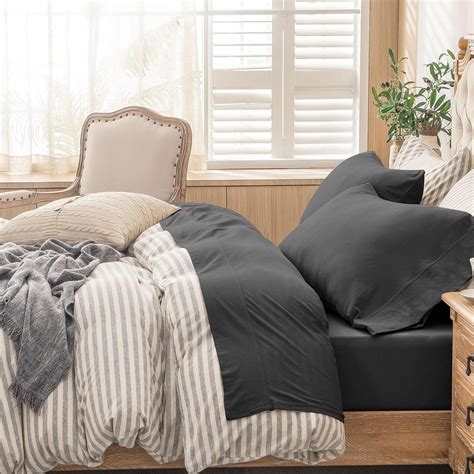 Amazon.com: PURE ERA Jersey Knit 4pc Bed Sheet Set 100% T-Shirt Cotton ...