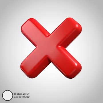 3d red cross mark | Premium PSD