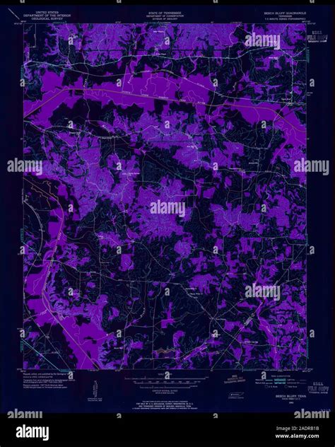 USGS TOPO Map Tennessee TN Beech Bluff 143717 1953 24000 Inverted ...
