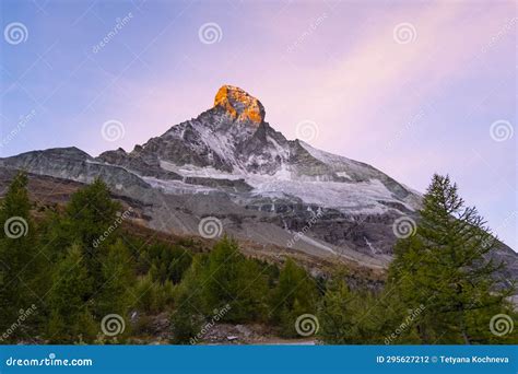 Sunrise on Matternhorn Most Famous and Highest Mountain in Swiss Alps ...
