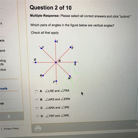 which pairs of angles in the Figure below are vertical Angles ...