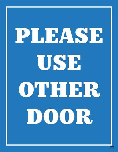 Please Use Other Door Signs - 15 FREE Signs | Printabulls
