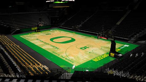 Oregon unveils new basketball court at Matthew Knight Arena ...