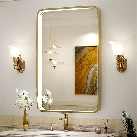 FTOTI 24x36 Inch LED Bathroom Vanity Mirror with lights,Wall Mounted ...