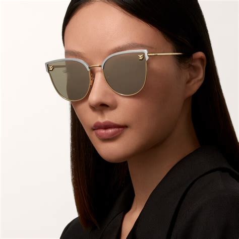 CRESW00451 - Panthère de Cartier sunglasses - Smooth golden-finish and ...