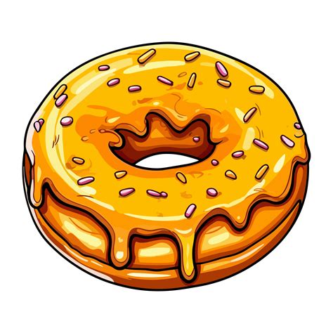 classic glazed donut clip art illustration. Transparent background ...