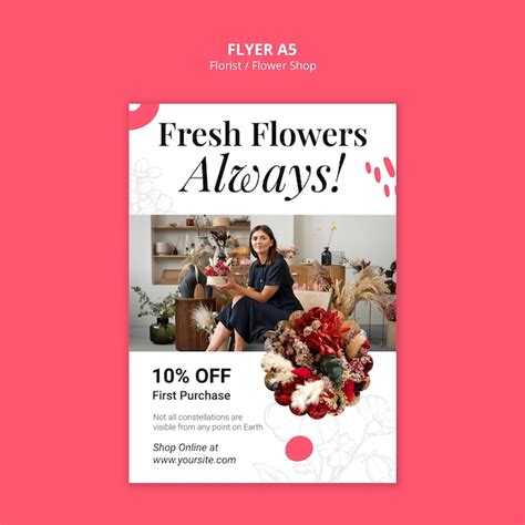 Florist poster template design | Free PSD