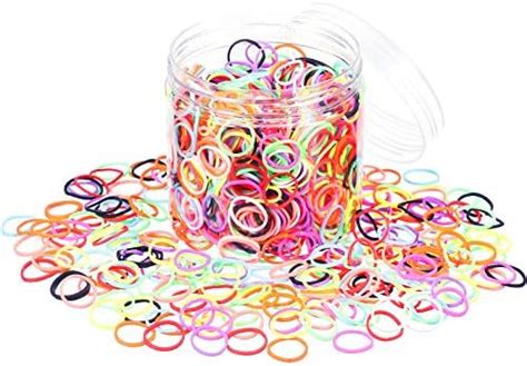 2000 Pack Mini Rubber Bands Elastic Hair Bands Soft Hair Ties with Box ...