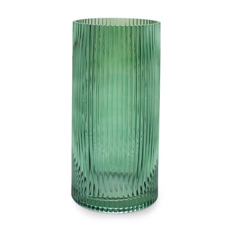 Shop Green Ribbed Texture Glass Vase - Large - at Best Price Online in ...