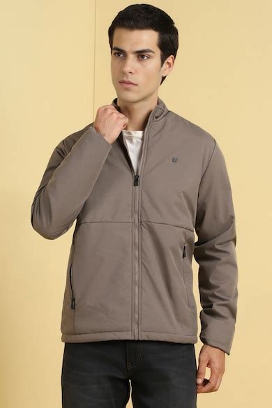 Buy Men Brown Textured Full Sleeves Casual Jacket Online - 39827374 ...