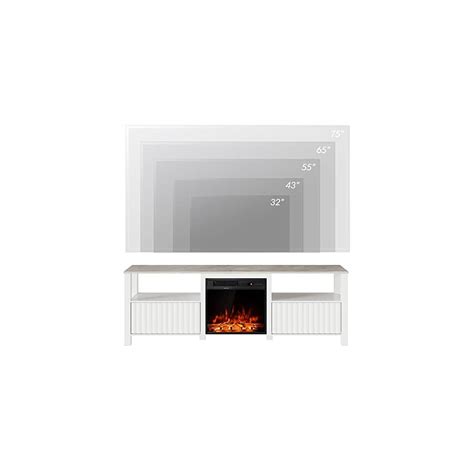 Buy Fireplace TV Stand for 75 Inch TV Entertainment Center, White LED ...