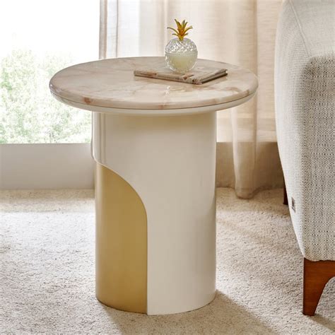 Buy Alchemy Faux Marble Top End Table - Cream from Home Centre at just ...