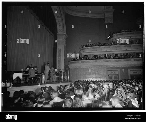 A portrait of Dizzy Gillespie and Charlie Parker taken at Carnegie Hall ...
