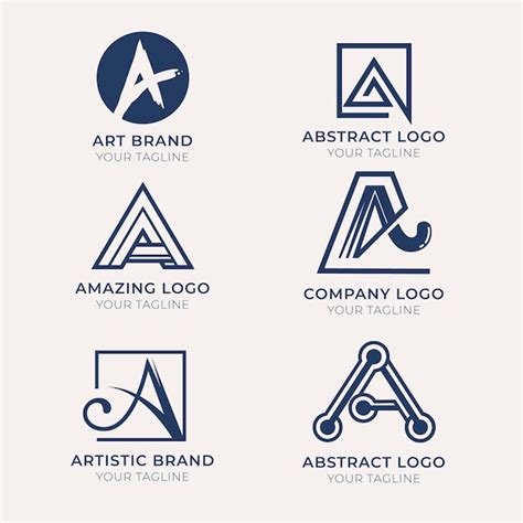 Flat design a logo templates set | Free Vector