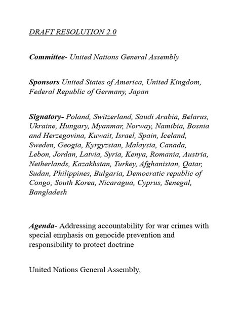 Image result for Draft Resolution