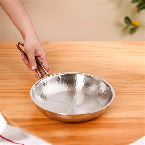 Tri-Ply Hammered Stainless Steel Frying Pan 1000ml Online - Premium ...