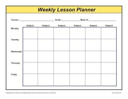 20 Editable Weekly Lesson Plan Template – Simple Template Design