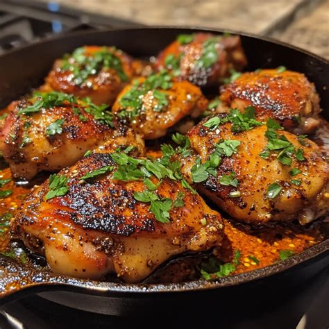 Easy Juicy Comforting Paprika Chicken Thigh Skillet Recipe