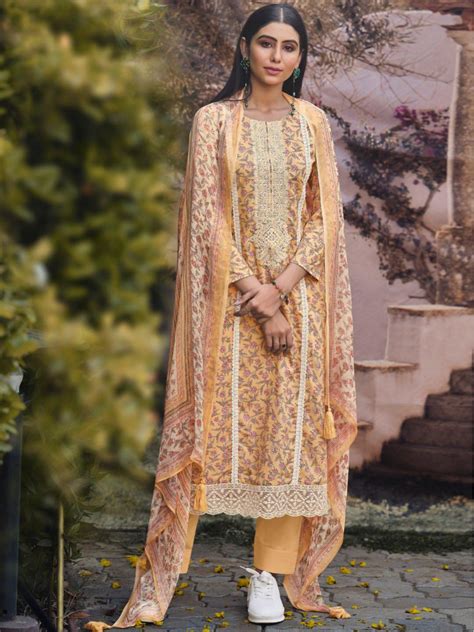 Ibiza Lawn Cotton Yellow Embroidered Unstitched Women Suit Set – Stilento