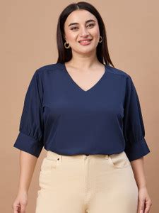 Style Quotient Formal Solid Women Dark Blue Top - Buy Style Quotient ...