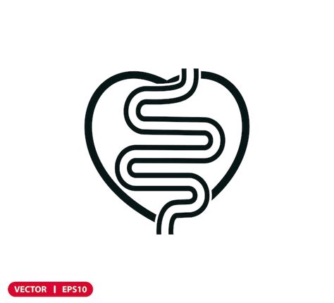 Intestine icon vector flat style illustration | Premium Vector