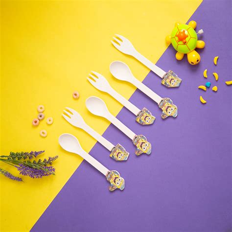 Minions Maniac Kids Eating / Feeding Bamboo Spoons & Forks- Set of 6 ...