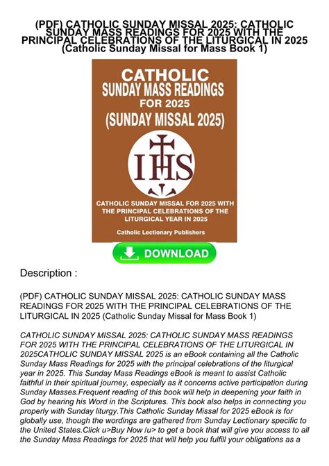 (PDF) CATHOLIC SUNDAY MISSAL 2025: CATHOLIC SUNDAY MASS READINGS FOR ...