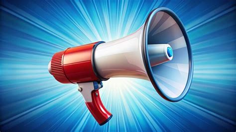 A red megaphone with a blue background with a blue background | Premium ...