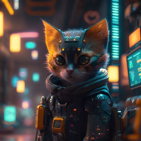 #ai #midjourney #art #cute #cyberpunk #kitty #cyberkitty | Olya K.