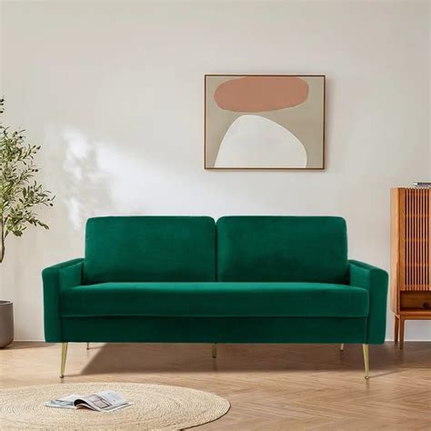 Wayfair Green Velvet Loveseat Sofa - AptDeco