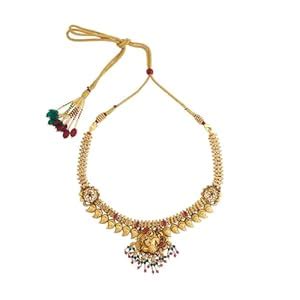 Buy Kushal's Fashion Jewellery Ruby-Green Oxidised Gold Plated Ethnic ...