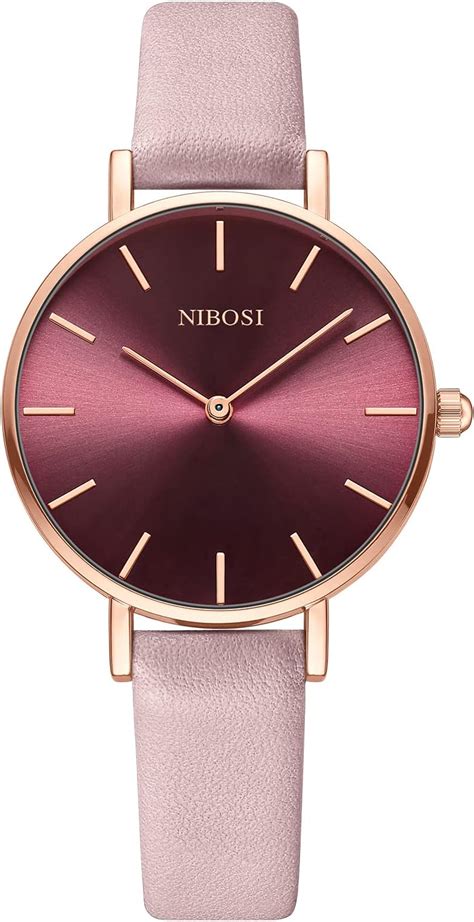 NIBOSI Women's Watches Leather Strap Analogue Simple Style Ladies ...