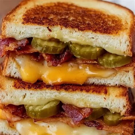 Ultimate Dill Pickle Bacon Grilled Cheese Melt