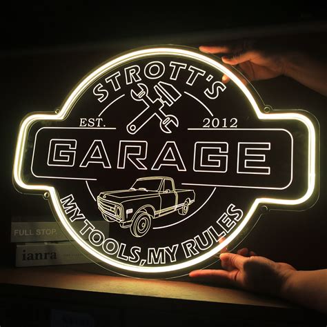 Garage Signcustom Neon Garage Signs, Personalized Light up Garage Signs ...