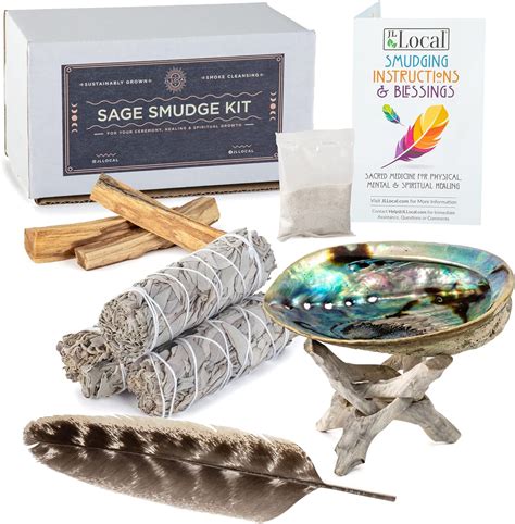 Buy White Sage & Palo Santo Smudge Kit | Smudging Kit with Sage Smudge ...