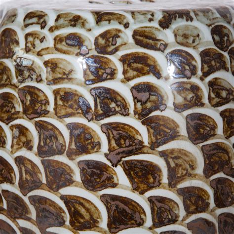 Legend of Asia Rustic Brown Fish Scale Porcelain Garden Stool ...