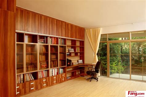 书柜图片大全、书柜效果图、书架设计图片、书桌书柜组合效果图_别墅设计图