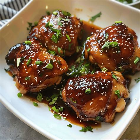 Glazed Soy Sauce Brown Sugar Chicken Thighs Recipe - elianarecipes.com