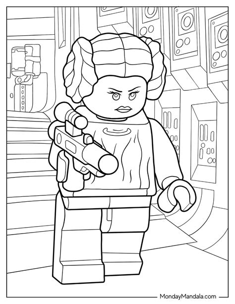 Wars Coloring Lego Star Pages Characters Printable Easy Kids ...