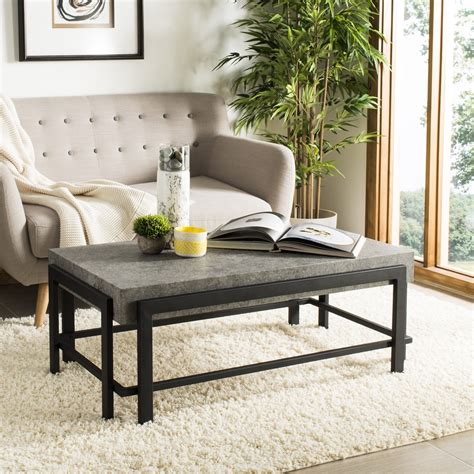 SAFAVIEH Oliver Rectangular Contemporary Coffee Table, Dark Grey ...