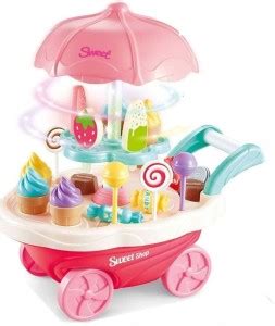 SM Enterprises Sweet Shopping Battery Operated Ice Cream Trolley ...