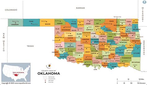 Oklahoma County Map | Oklahoma Counties