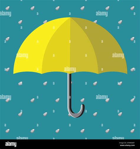Yellow umbrella with raindrops, weather or climate element Stock Vector Image & Art - Alamy