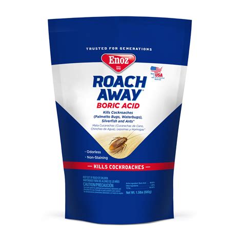 Enoz Roach Away Boric Acid Powder, Cockroach Killer, 24 oz Pouch ...